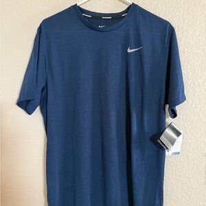 Nike Men's Blue T-Shirt Running Dri-Fit Large New